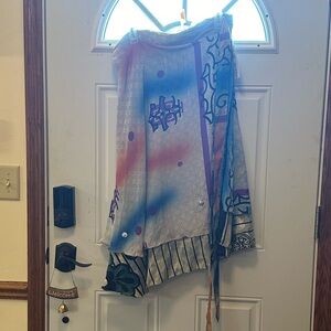 Tea length (mid calf) goddess size sari wrap skirt